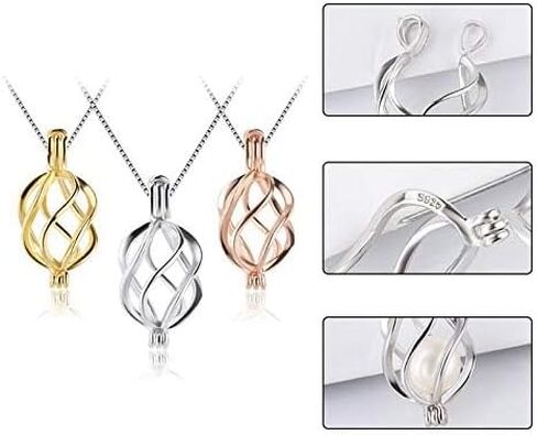 Sterling Silver & Gold Plated Twisted Ball Cage Pendants for Pearl DIY Jewelry Making in Saudi Arabia
