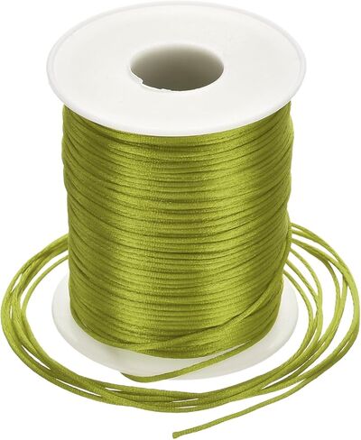 Nylon Satin Cord 1.5mm, 109 Yard Nylon String for Bracelet Braided Thread [for Jewelry Making Necklace Chinese Knot Craft] - Army Green in Saudi Arabia
