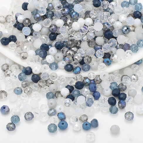 500PCS Glass Beads for Jewelry Making, 4mm Multicolor Faceted Crystal Beads for Bracelet Making, Pink Crystal Briolette Spacer Beads with Hole, Rondelle Crystal Loose Beads for DIY Crafts in Kuwait