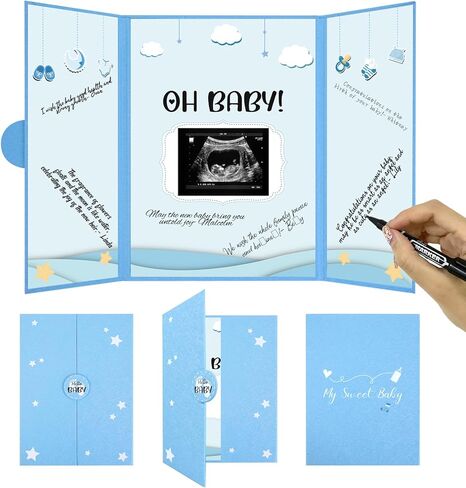 Crenics Baby Shower Decorations for Girl, Cute Baby Shower Signature Board with Picture, Pink Baby Shower Guest Book Alternatives 18" x 12", Creative Baby Shower Keepsake for Girls in Kuwait