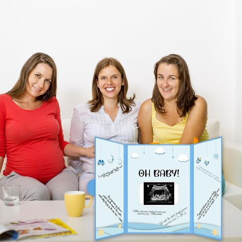 Crenics Baby Shower Decorations for Girl, Cute Baby Shower Signature Board with Picture, Pink Baby Shower Guest Book Alternatives 18" x 12", Creative Baby Shower Keepsake for Girls in Kuwait