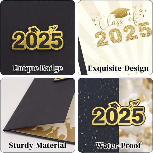 Graduation Guest Book 2025 Alternative, Black Gold Graduation Party Decorations, Class of 2025 Graduation Sign in Book Signature Board for College High School, Graduation Gifts for for Her Him in Saudi Arabia