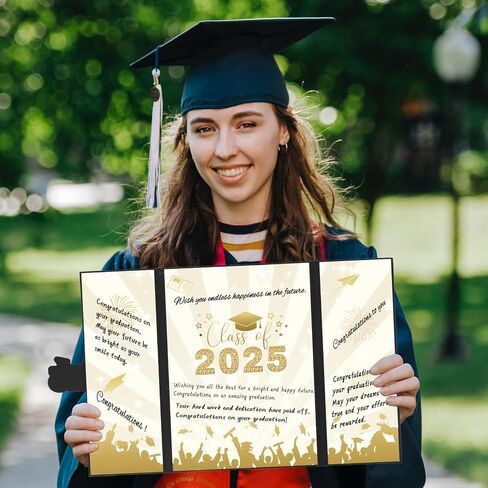 Graduation Guest Book 2025 Alternative, Black Gold Graduation Party Decorations, Class of 2025 Graduation Sign in Book Signature Board for College High School, Graduation Gifts for for Her Him in Saudi Arabia