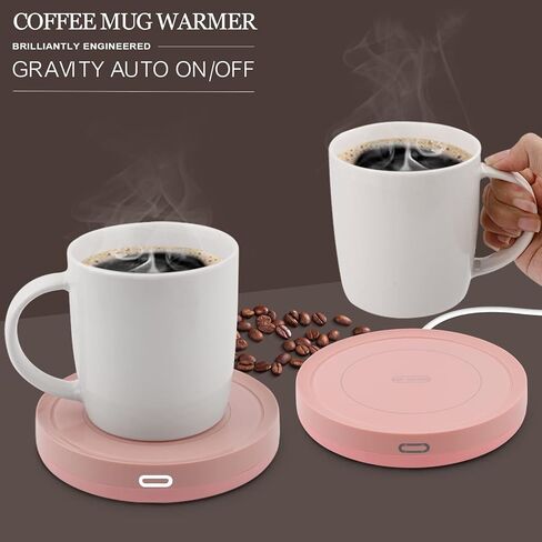 BESTINNKITS White Smart Coffee Auto On/Off Gravity-Induction Mug Office Desk Use, Candle Wax Cup Warmer Heating Plate (Up to 131F/55C), Middle… in Saudi Arabia