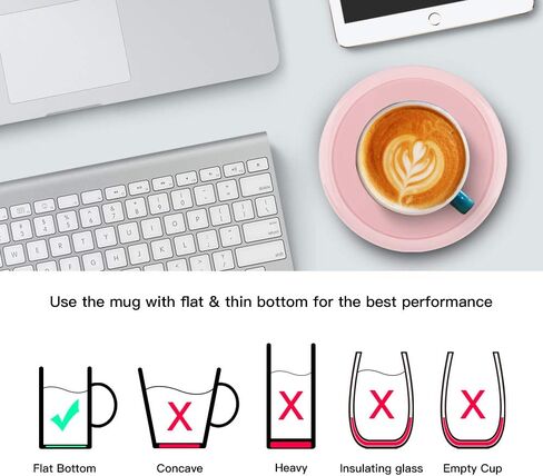BESTINNKITS White Smart Coffee Auto On/Off Gravity-Induction Mug Office Desk Use, Candle Wax Cup Warmer Heating Plate (Up to 131F/55C), Middle… in Saudi Arabia