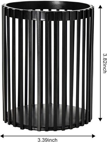 Black Pen Holder for Desk, Metal Pen Caddy Pencil Cup, Cute Makeup Brushes Cup, Desktop Makeup Brush Holder, Metal Desk Organizers and Accessories, Office Accessories Aesthetic in Saudi Arabia