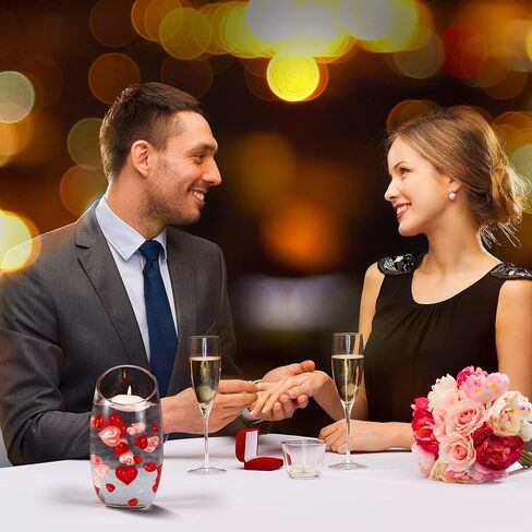 MTLEE 120 Pcs Valentine‘s Day Pearls Vase Filler Heart Pearls for Floating Candles Centerpiece for Valentine‘s Day Wedding Dinning Table, 14/20/30 mm No Water Gel (Classic Style, Red, Pink) in Saudi Arabia