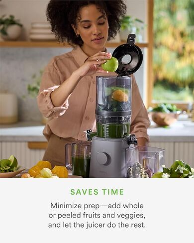 Nama J2 Cold Press Juicer-التغذية الذاتية لعملية خالية من اليدين مع قادوس عريض من الفم لتحميل الوصفة الكاملة ، عصارة مصارعة النفايات صفريًا لمزيد من العصير ، لبن أقل-تنظيف وتجميع سهل. in Kuwait