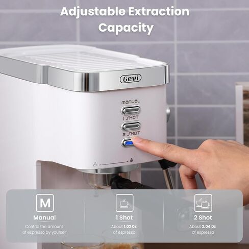 Gevi 20 Bar Espresso Machine High Pressure with Milk Frother Steam Wand,Super Automatic Espresso Machines,Cappuccino,Latte Maker for Home,Stainless Steel Espresso Maker, Gift for Dad or Mom in Saudi Arabia