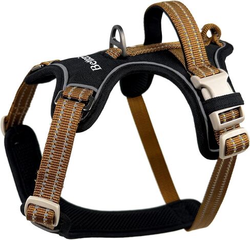 No Pull Adjustable Outdoor Waterproof Reflective Dog Harness with Handle for Medium Large Dog No Choke and Easy Control Dog Vest Harness (Black, M) in Saudi Arabia