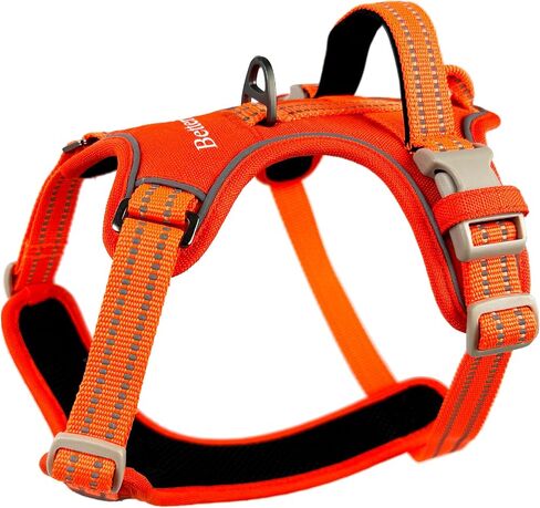 No Pull Adjustable Outdoor Waterproof Reflective Dog Harness with Handle for Medium Large Dog No Choke and Easy Control Dog Vest Harness (Black, M) in Saudi Arabia