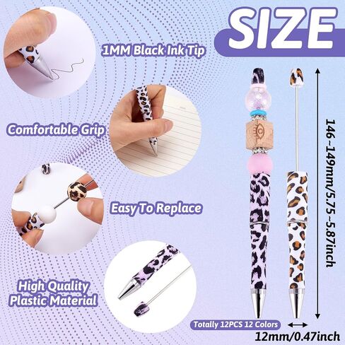 Craftdady 12PCS PEADABLE BEADIMERISE PEN DIY ALEDABLE AT BEADERS POINT POINT POINT PENT PEN in Kuwait