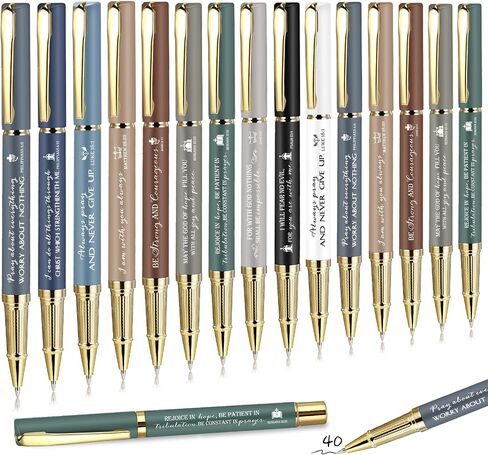 Spakon 40 PCS Mothers Day Gift Bible Bible Bible Ballpoint Pen Inspirational Quotes Pen Pen Device Party Form in Kuwait