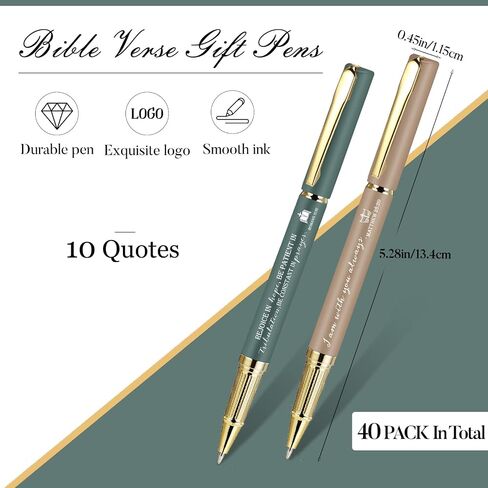 Spakon 40 PCS Mothers Day Gift Bible Bible Bible Ballpoint Pen Inspirational Quotes Pen Pen Device Party Form in Kuwait