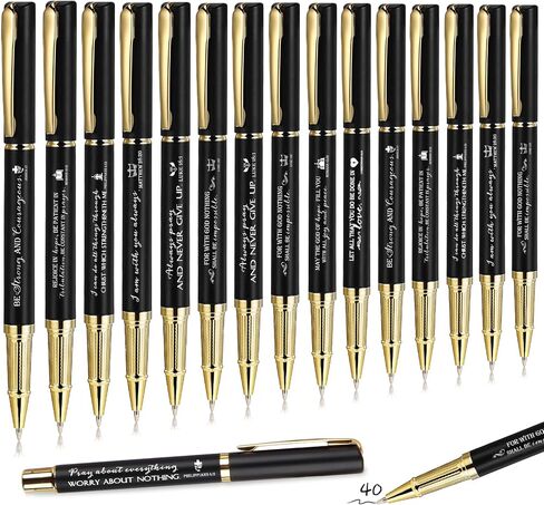 Spakon 40 PCS Mothers Day Gift Bible Bible Bible Ballpoint Pen Inspirational Quotes Pen Pen Device Party Form in Kuwait