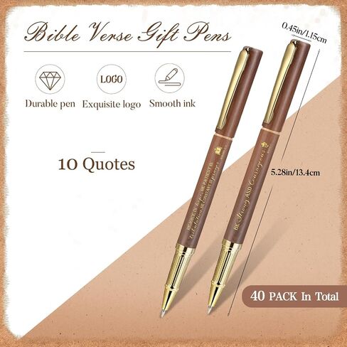 Spakon 40 PCS Mothers Day Gift Bible Bible Bible Ballpoint Pen Inspirational Quotes Pen Pen Device Party Form in Saudi Arabia