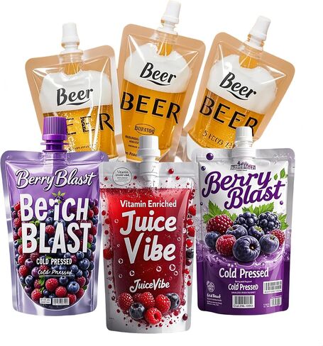 8&16OZ 8PCS Drinking Pouches Liquid,Concert Plastic Flask Drink Bags, Food Grade Plastic, Drinking, Reuseable Runner Sport Camping Outdoor Travel Event with Funnel in Saudi Arabia