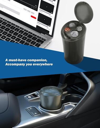 JOYTUTUS Coin Holder for Car, Larger-Capacity Car Change Holder Organizer, Universal Car Coin Holder for Cup Holder, Coin Dispenser Storage Fit Most Car & Trucks Car Accessories in Saudi Arabia