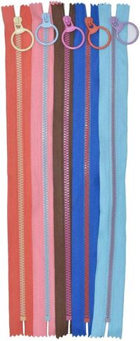 12Inch 20 PCS #3 Resin Zippers with Lifting Ring Pull Close End Vislon Zippers for DIY Tailor Sewing Craft Bags Mixed 10 Color in Saudi Arabia