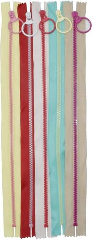 12Inch 20 PCS #3 Resin Zippers with Lifting Ring Pull Close End Vislon Zippers for DIY Tailor Sewing Craft Bags Mixed 10 Color in Saudi Arabia