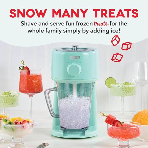 Dash Deluxe Shaved Ice & Sushy Maker with Serving Pitcher, 1L, Multi-Purpose Ice Shaver Machine for Homemade Shaved Ice, Snow Cones, Slushies, Cocktails & More - Cream in Kuwait