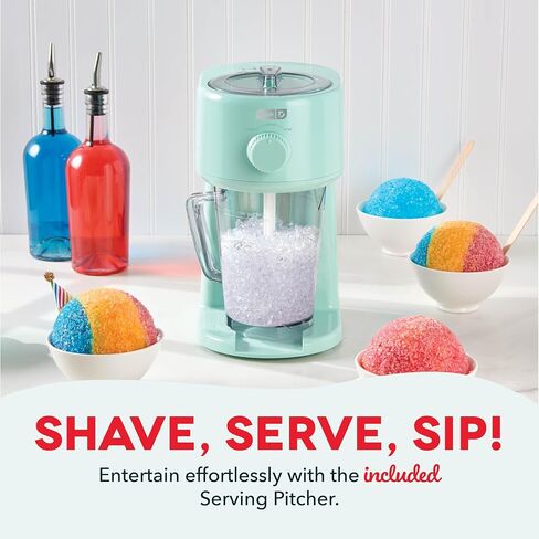Dash Deluxe Shaved Ice & Sushy Maker with Serving Pitcher, 1L, Multi-Purpose Ice Shaver Machine for Homemade Shaved Ice, Snow Cones, Slushies, Cocktails & More - Cream in Kuwait