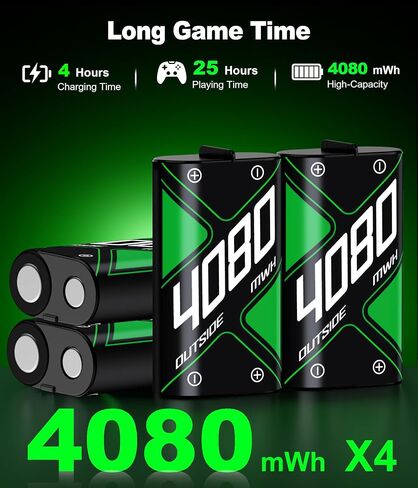 Rechargeable Battery Pack for Xbox Series X|S/Xbox One with Touch Switch, 4x5520mWh Controller Charger Accessories for Xbox One/One S/One X/One Elite in Saudi Arabia