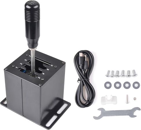 CNRAQR PC USB Simulator Shifter 6+R H Gear Shifter for LO GITECH G29/G27/G25/G920, T300RS/GT, Compatible with Gearshift PC Windows Steering Wheel for ATS ETS Dust WRC Sim Racing Game in Saudi Arabia