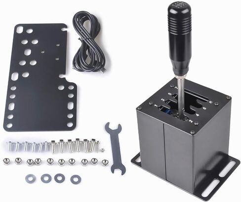 CNRAQR PC USB Simulator Shifter 7+R H Gear Shifter for LO GITECH G29/G27/G25/G920, T300RS/GT, Compatible with Gearshift PC Windows Steering Wheel for ATS ETS Dust WRC Sim Racing Game in Kuwait