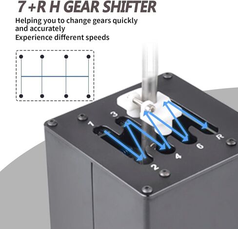 CNRAQR PC USB Simulator Shifter 7+R H Gear Shifter for LO GITECH G29/G27/G25/G920, T300RS/GT, Compatible with Gearshift PC Windows Steering Wheel for ATS ETS Dust WRC Sim Racing Game in Kuwait