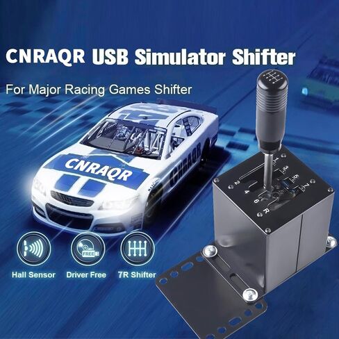CNRAQR PC USB Simulator Shifter 7+R H Gear Shifter for LO GITECH G29/G27/G25/G920, T300RS/GT, Compatible with Gearshift PC Windows Steering Wheel for ATS ETS Dust WRC Sim Racing Game in Kuwait