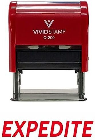 EXPEDITE Self Inking Rubber Stamp (Red Ink) - Medium in Kuwait