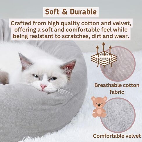 PillowPlay Pet Bed - 15.7 or 17.7 inch, Pets Up to 11lbs - Comfortable, Washable, 15-Year Factory - Cats & Small Dog Bed in Saudi Arabia