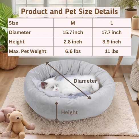 PillowPlay Pet Bed - 15.7 or 17.7 inch, Pets Up to 11lbs - Comfortable, Washable, 15-Year Factory - Cats & Small Dog Bed in Saudi Arabia