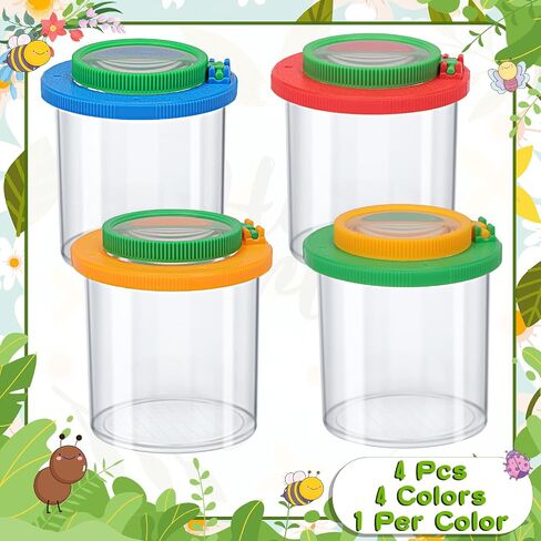 Coopay 32 Pieces Magnifying Insect Box - Bug Viewer, Critter Insect Cage, Container, Bug Catcher Cage, Jar Collecting Kit for Children, Kids Science Nature Exploration Tools in Saudi Arabia
