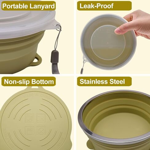 Mess Kit for Camping Silicone Collapsible Bowl Collapsible Cup and Stainless Steel Spoon for Backpacking Outdoor Hiking Traveling and Picnic - 4 Pack in Saudi Arabia