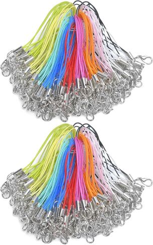 100pcs حزام سحر الهاتف مع قفل جراد البحر ، حبل حزام حزام سحر سحر للهاتف الخلوي لمشابك keychain usb drive diy المجوهرات سحر المحمول سحر in Kuwait