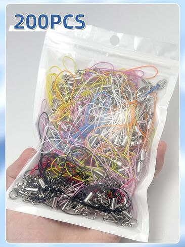 100pcs حزام سحر الهاتف مع قفل جراد البحر ، حبل حزام حزام سحر سحر للهاتف الخلوي لمشابك keychain usb drive diy المجوهرات سحر المحمول سحر in Kuwait