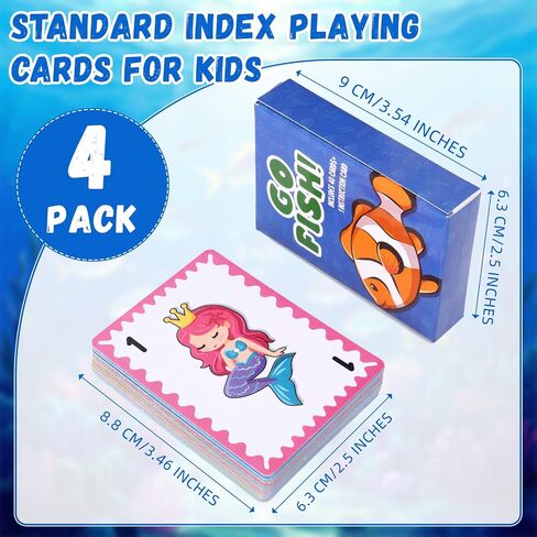 Zubebe 4 Sets Card Game, Go Fish, Animal Playing Cards, Educational Games for Family Game Night, Great Gift for Birthday Holiday Easter Basket Stuffers(Go Fish Theme) in Kuwait