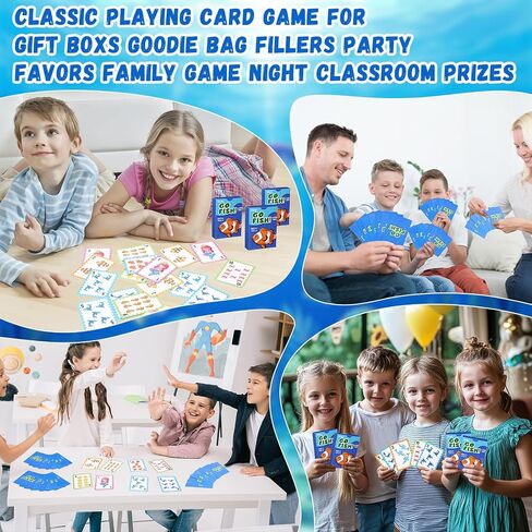 Zubebe 4 Sets Card Game, Go Fish, Animal Playing Cards, Educational Games for Family Game Night, Great Gift for Birthday Holiday Easter Basket Stuffers(Go Fish Theme) in Kuwait