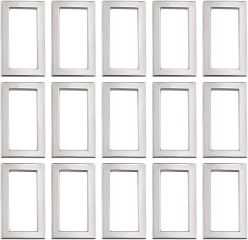 Beebeecraft 1 Box 16PCS RESTANGLE RINGS Buckle Zinc Alloy Silver Seamless Square Rings for Bass Pres in Kuwait