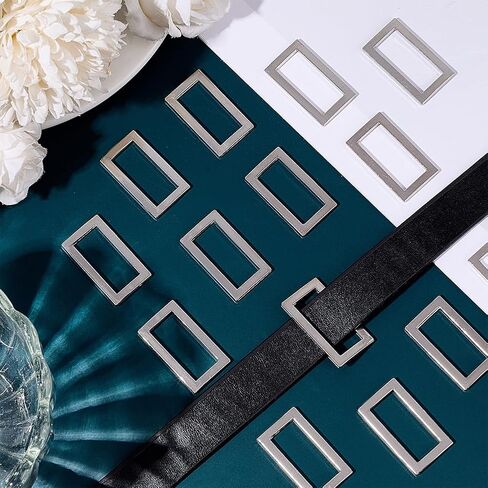Beebeecraft 1 Box 16PCS RESTANGLE RINGS Buckle Zinc Alloy Silver Seamless Square Rings for Bass Pres in Kuwait