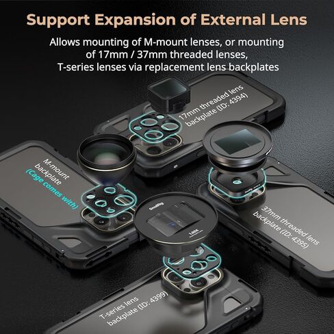 طقم قفص هاتف محمول صغير من SmallRig لهاتف iPhone 15 Pro Max، طقم قفص حامل فيديو متنقل مع مقبض لاسلكي سريع التحرير لتسجيل الفيديو/YouTube/البث المباشر/Vlog - 4393 in Kuwait