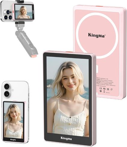 King Ma 4K 30FPS Magnetic Phone Vlog Selfie Monitor Screen, Sync Back Camera iPhone Monitor Screen for Vlog Live Stream & TikTok in Kuwait