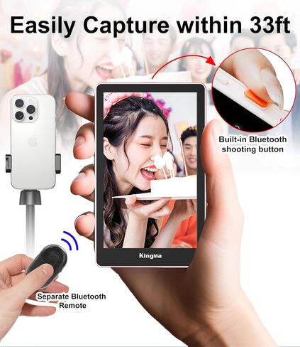 King Ma 4K 30FPS Magnetic Phone Vlog Selfie Monitor Screen, Sync Back Camera iPhone Monitor Screen for Vlog Live Stream & TikTok in Kuwait