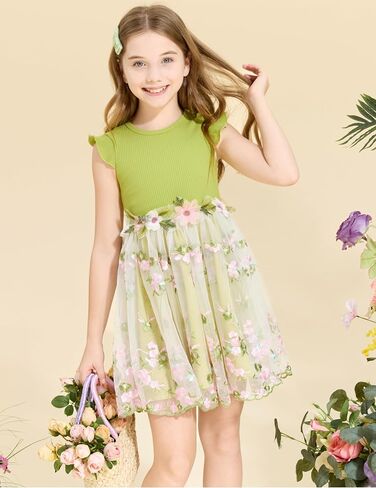 PATPAT Girls Tulle Tutu Party Birthday Princess Formal Fancy Princess Dress in Saudi Arabia