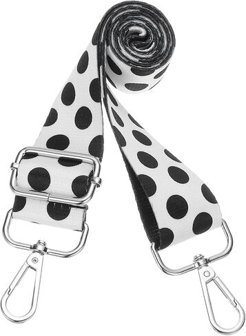 PATIKIL Purse Straps Replacement Crossbody, Purse Strap Crossbody Straps Adjustable Replacement Universal Long Handbag Shoulder Stripe Black White Pattern for Purses, Silver, Polka Dots in Saudi Arabia