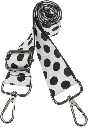 PATIKIL Purse Straps Replacement Crossbody, Purse Strap Crossbody Straps Adjustable Replacement Universal Long Handbag Shoulder Stripe Black White Pattern for Purses, Silver, Polka Dots in Saudi Arabia
