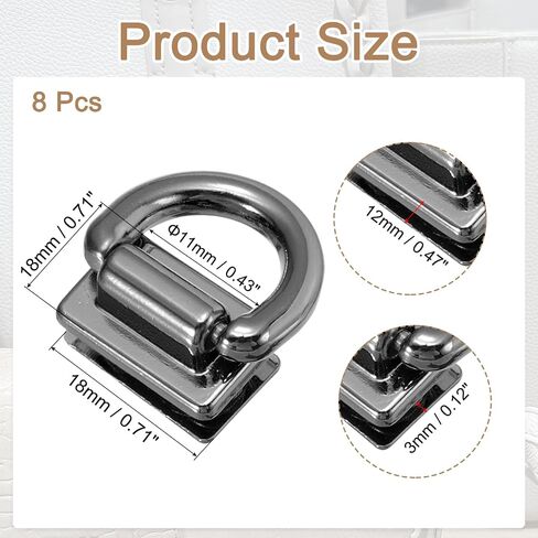 PATIKIL Bag Side Clip Buckle, Metal Purse Suspension Clasp Suspending Handbag Chain Strap Connector with D Rings in Saudi Arabia
