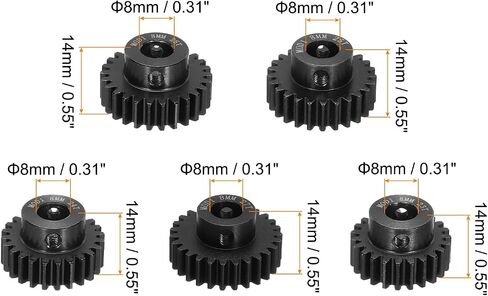 DMiotech M1 18T 19T 20T 21T 22T Steel 8mm Hardened Pinion Motor Gear for RC Car Brushed Replacement Brushless Motors, RC Applications with 5 Pcs Screws for DIY RC Boat Drone in Saudi Arabia